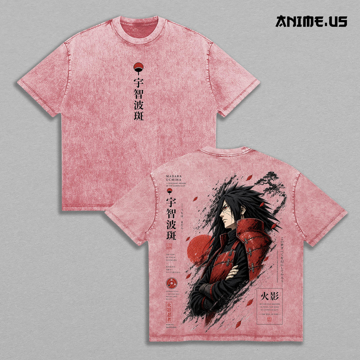 Madara Uchiha Naruto Legendary Shinobi Anime Vintage Washed Tee