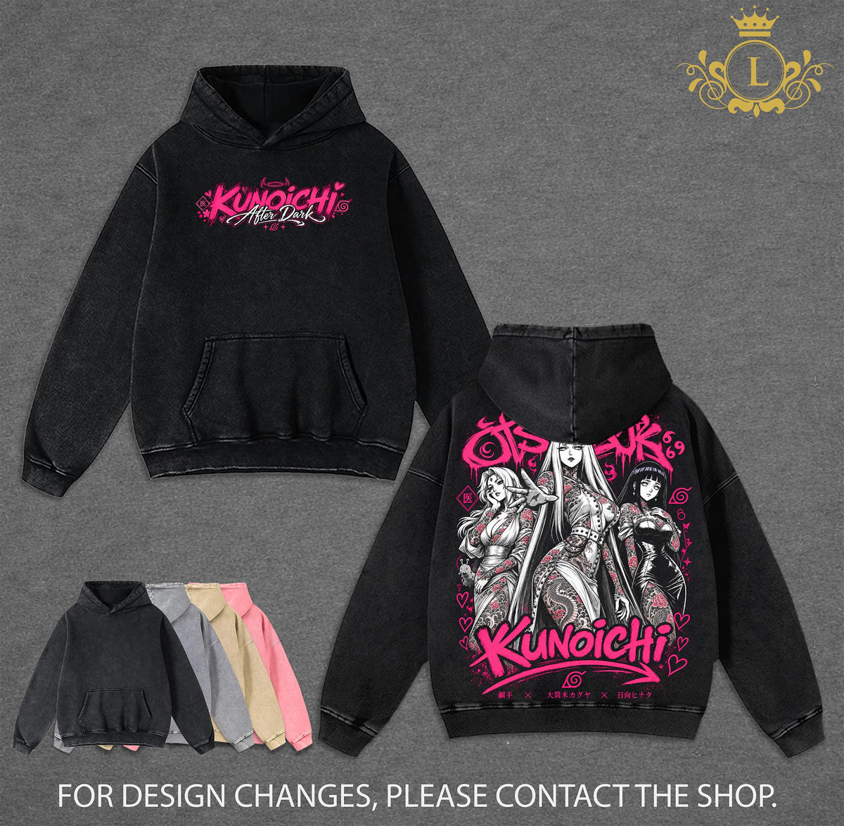 Tsunade Kaguya Hinata Narrruto Anime Vintage Washed Tee