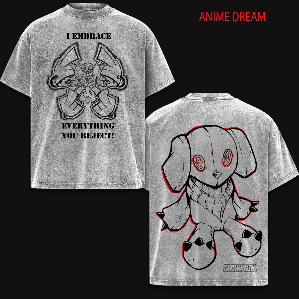Gachiakuta Anime Double Printed Vintage Washed Tee