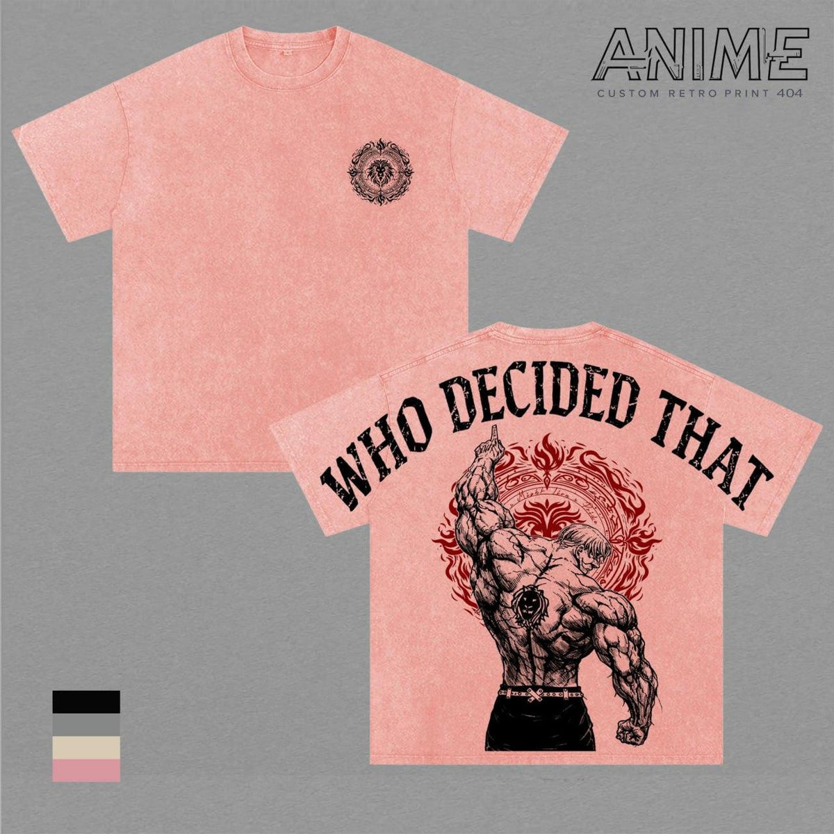 Escanor Seven Deadly Sins Who Decided That Anime Vintage Washed Tee