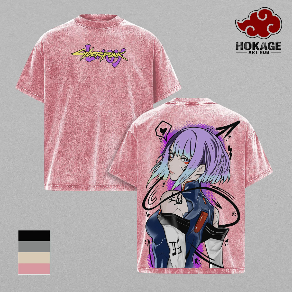 Lucy Cyberpunk Edgerunners Netrunner Anime Vintage Washed Tee