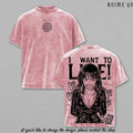 Nico Robinnn “I Want To Live” Vintage Washed Anime T-Shirt Scene Graphic Tee Streetwear Retro Shirt Heavy Cotton Gift for Anime Manga Fans
