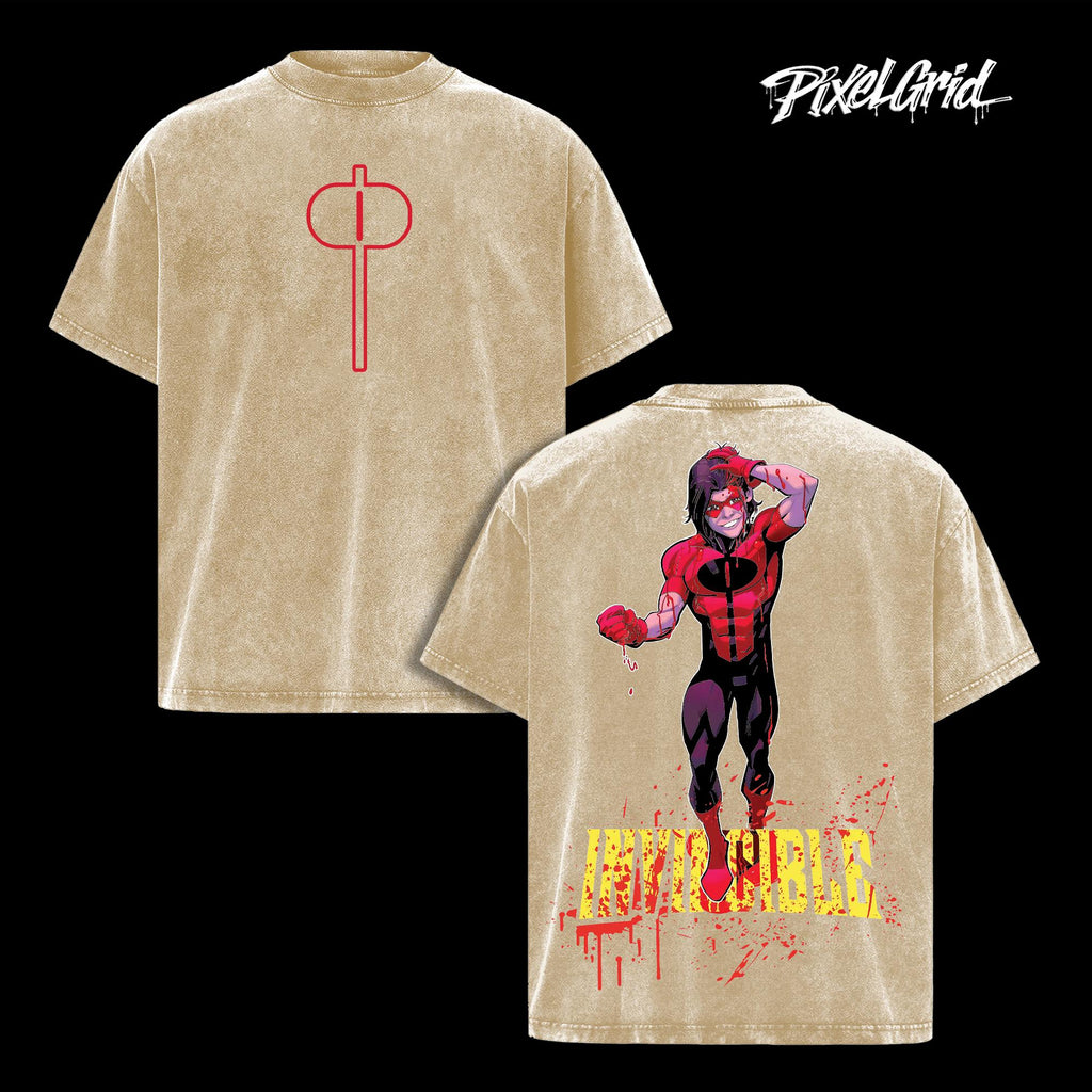 Oliver Grayson Kid Omni-Man Invincible Anime Vintage Washed Tee