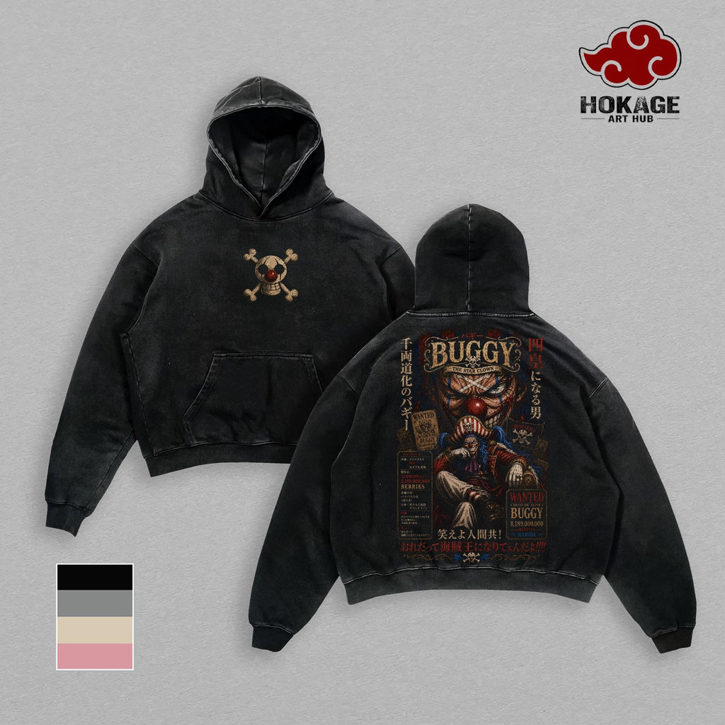 Buggy OP Star Clown Cross Guild Anime Vintage Washed Tee