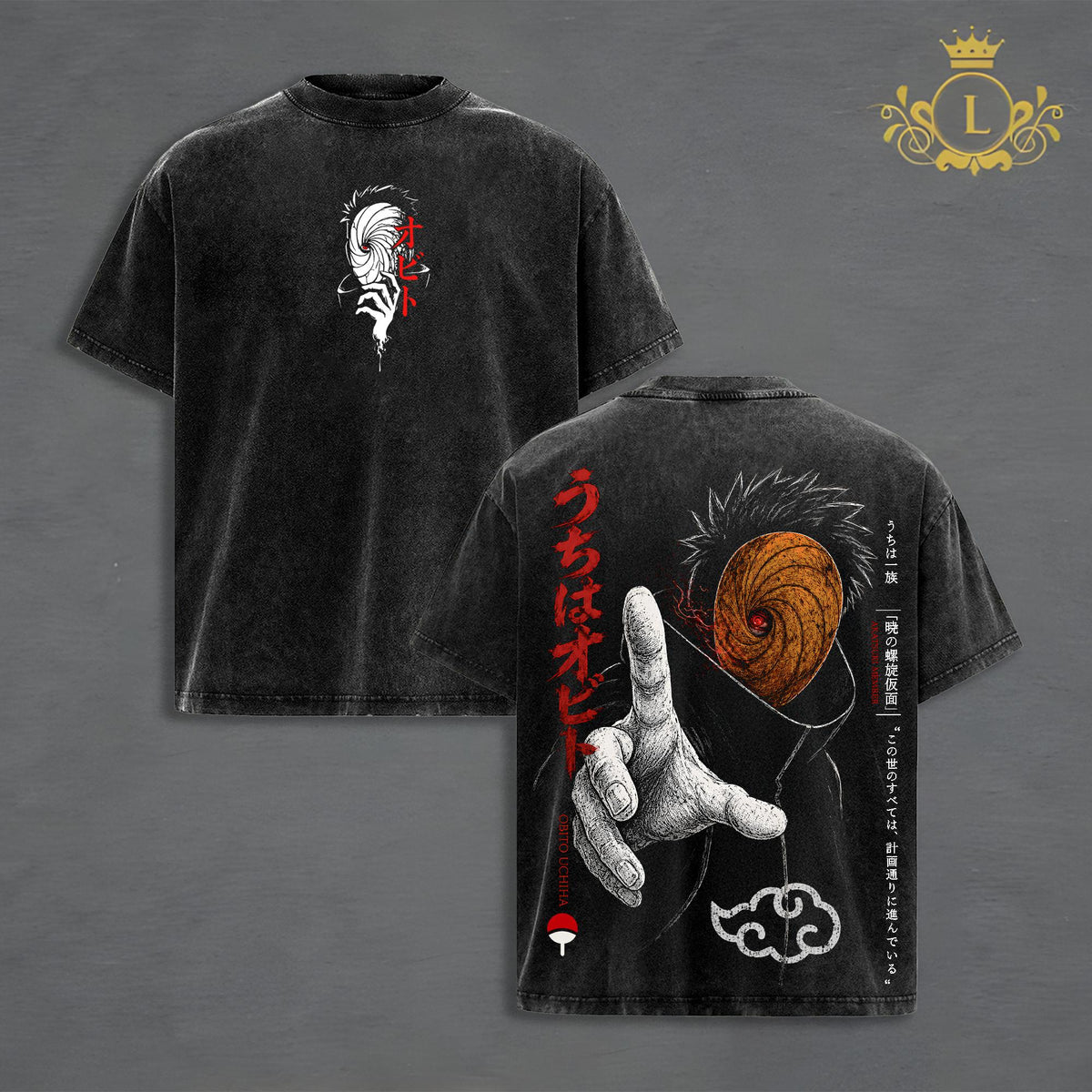 Obito Uchiha Naruto Mangekyo Sharingan Anime Vintage Washed Tee