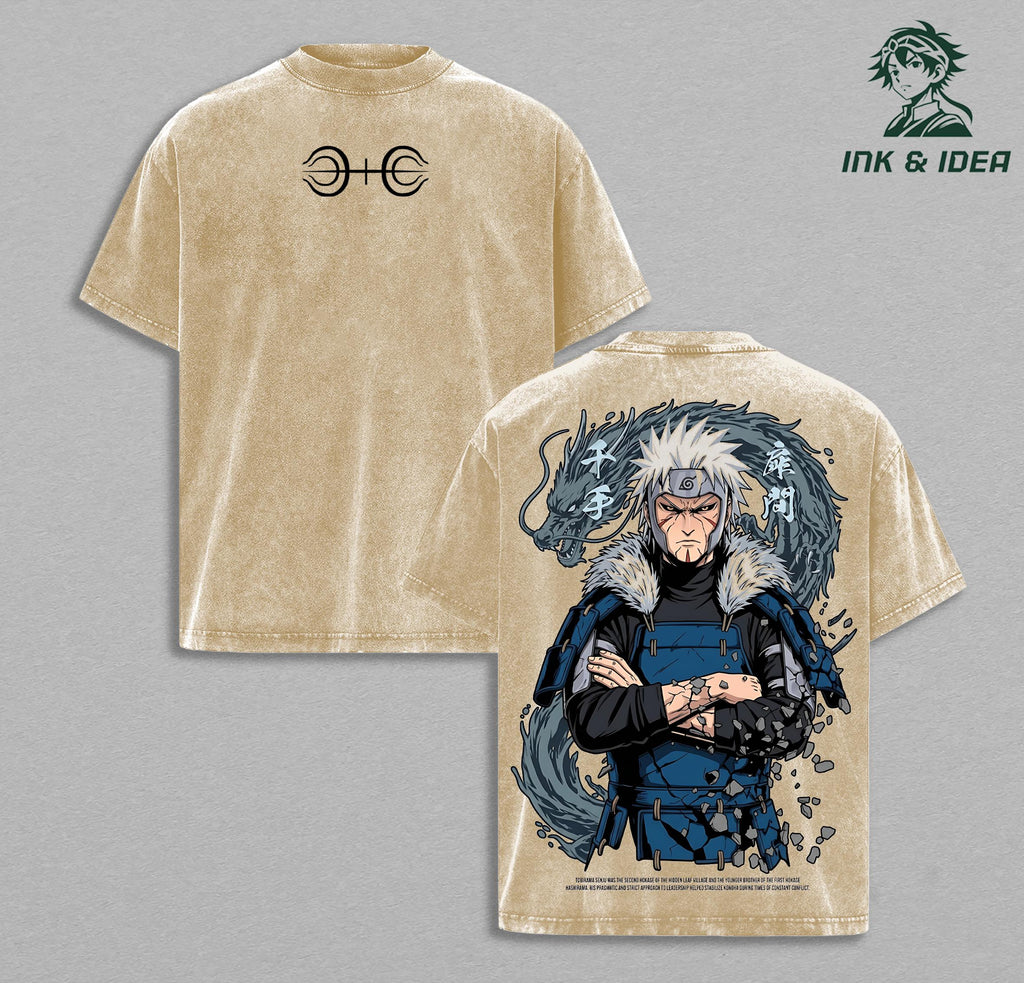 Tobirama Senju Naruto Second Hokage Anime Vintage Washed Tee