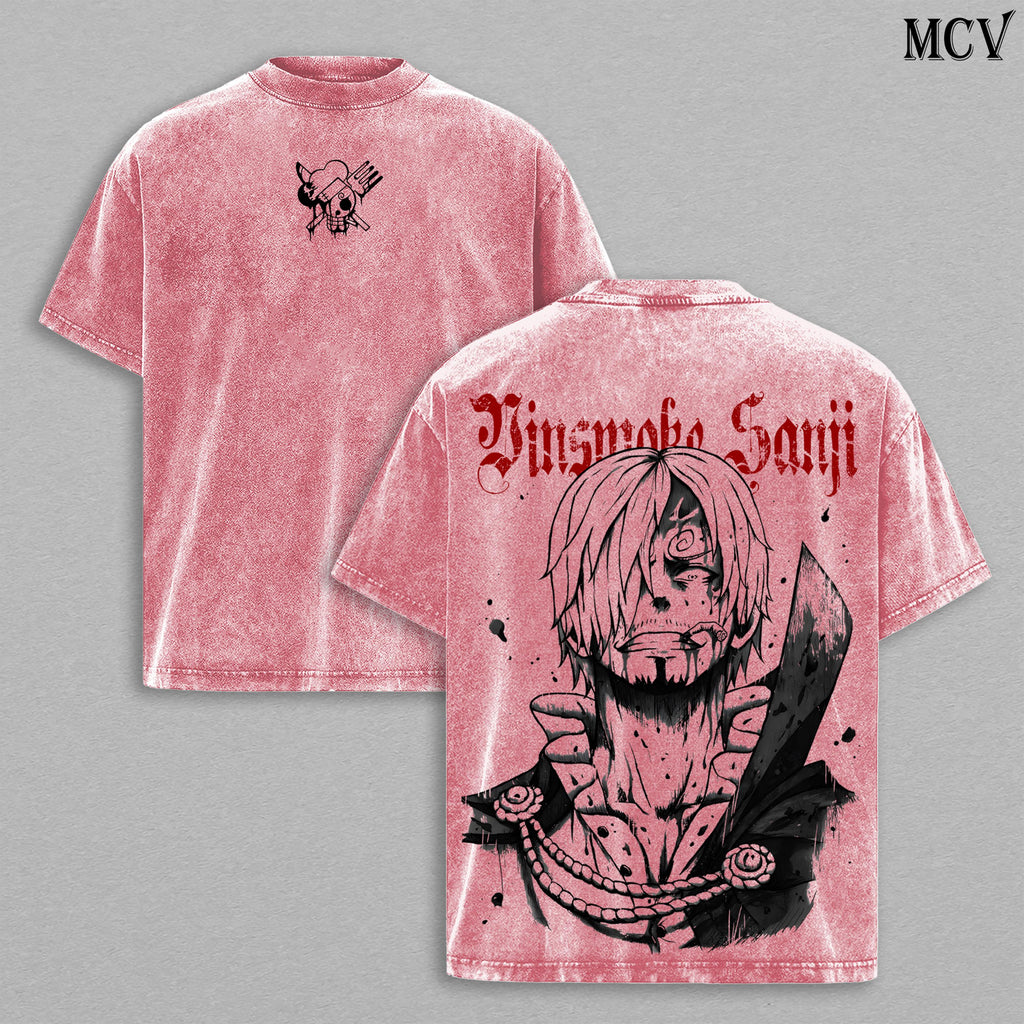 Sanji One Piece Anime Vintage Washed Tee