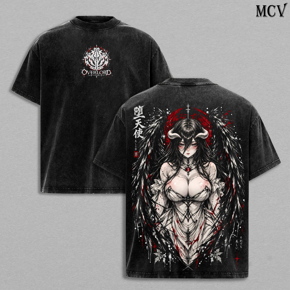Albedo Overlord Overseer of the Guardians Anime Vintage Washed Tee
