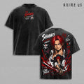 Shanks One Piece Vintage Washed Shirt Red Hair Pirates Haki Graphic Tee Oversized Anime Streetwear Unisex