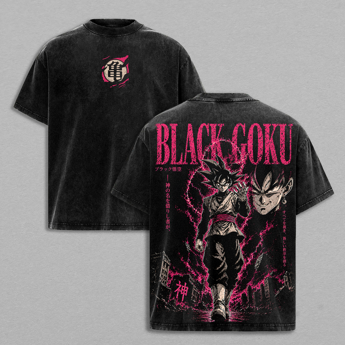 Burakku x Zamasu DBS Anime Vintage Washed Tee