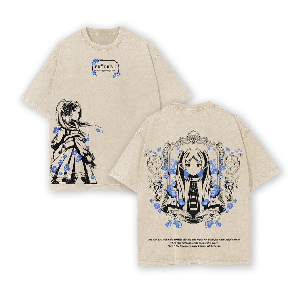 Frieren Beyond Journey's End Anime Vintage Washed Tee