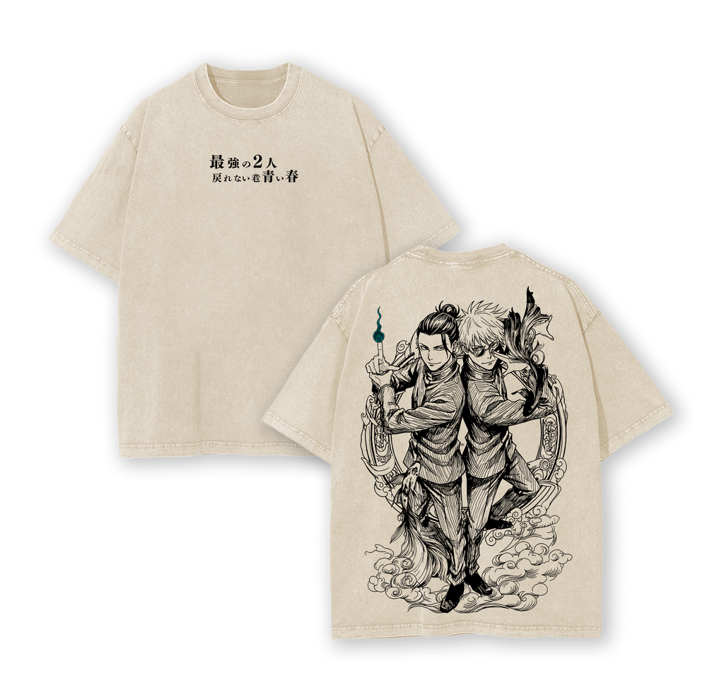 Gojo x Geto Jujutsu Kaisen Anime Washed T-Shirt