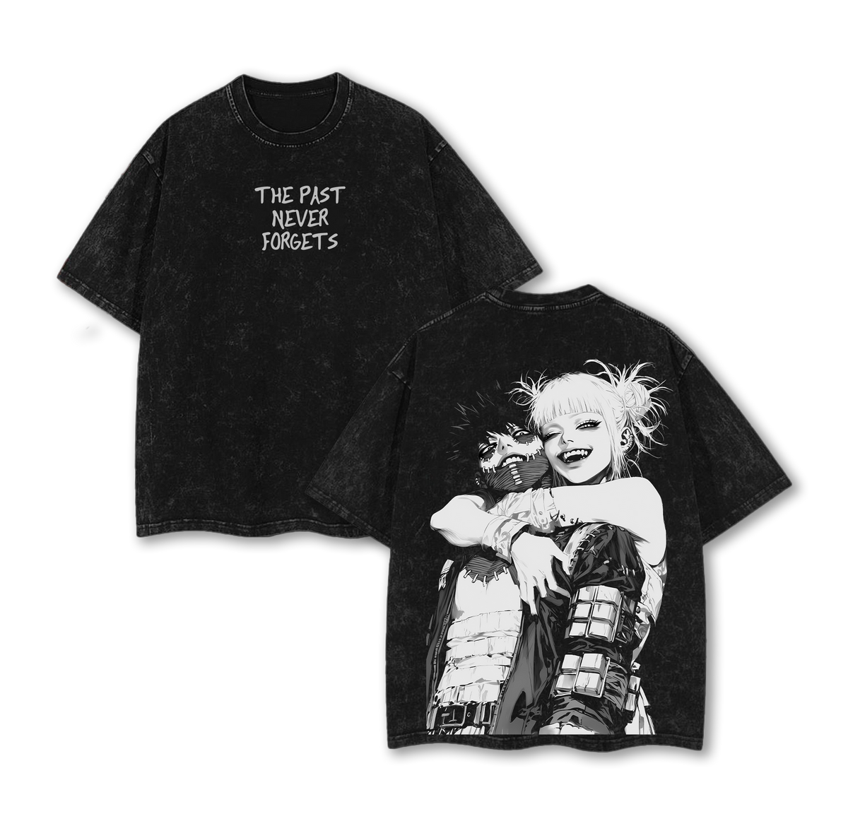 Dabi x Toga My Hero Academia Anime Double Printed Vintage Washed Tee