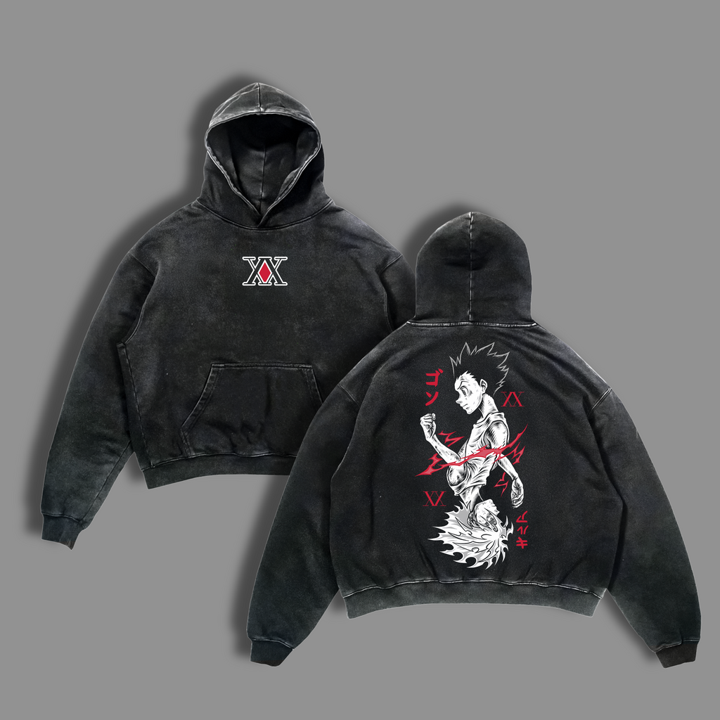 Gon Freecss VS Killuaa Zoldyckk Tee - Hunter x Hunter Vintage Washed Oversize T-Shirt