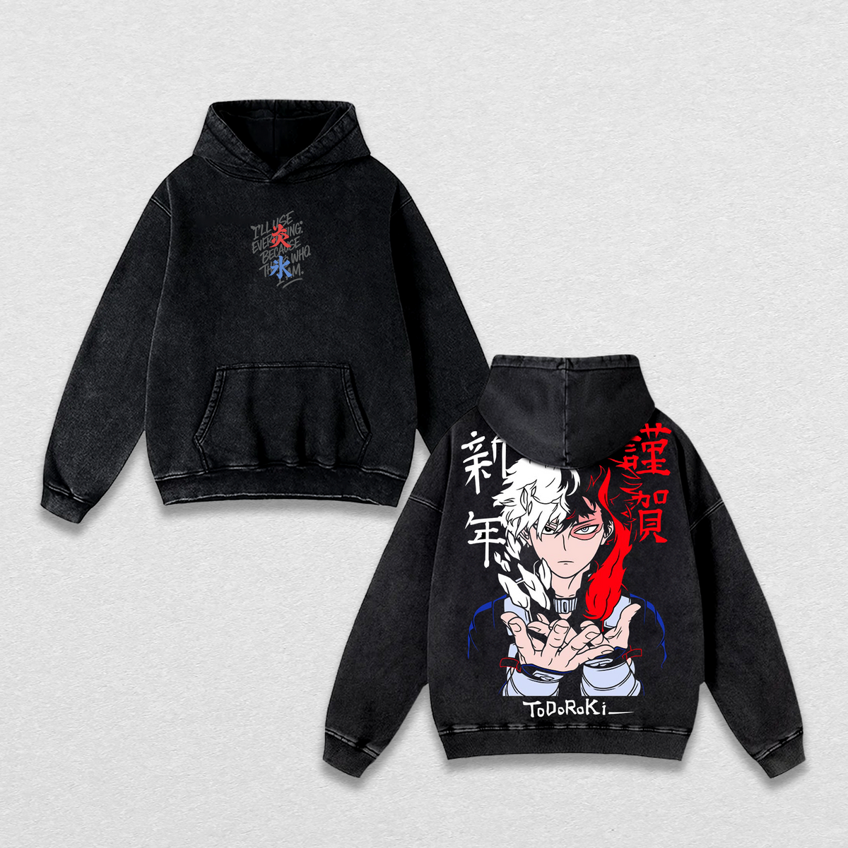 Shoto Todoroki My Hero Academia Anime Vintage Washed Tee