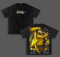 Pikachu - Pokemon Anime Double Printed Vintage Washed Tee Unisex Oversize Heavyweight Cotton T-shirt for Pokemon Fans