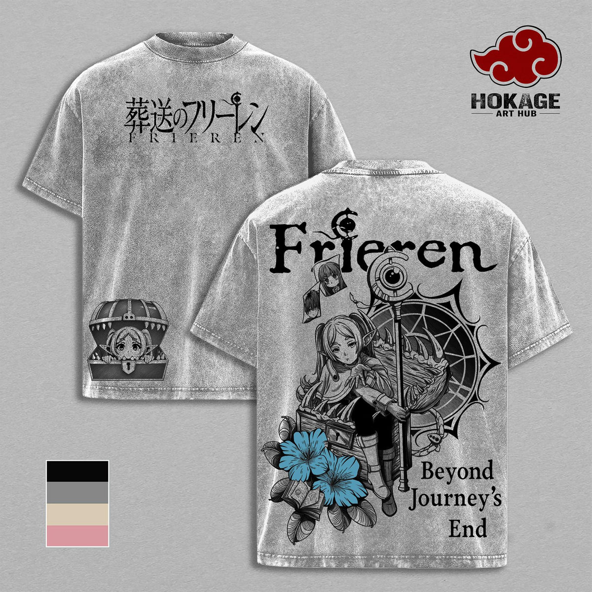 Frieren Beyond Journey's End Anime Vintage Washed Tee