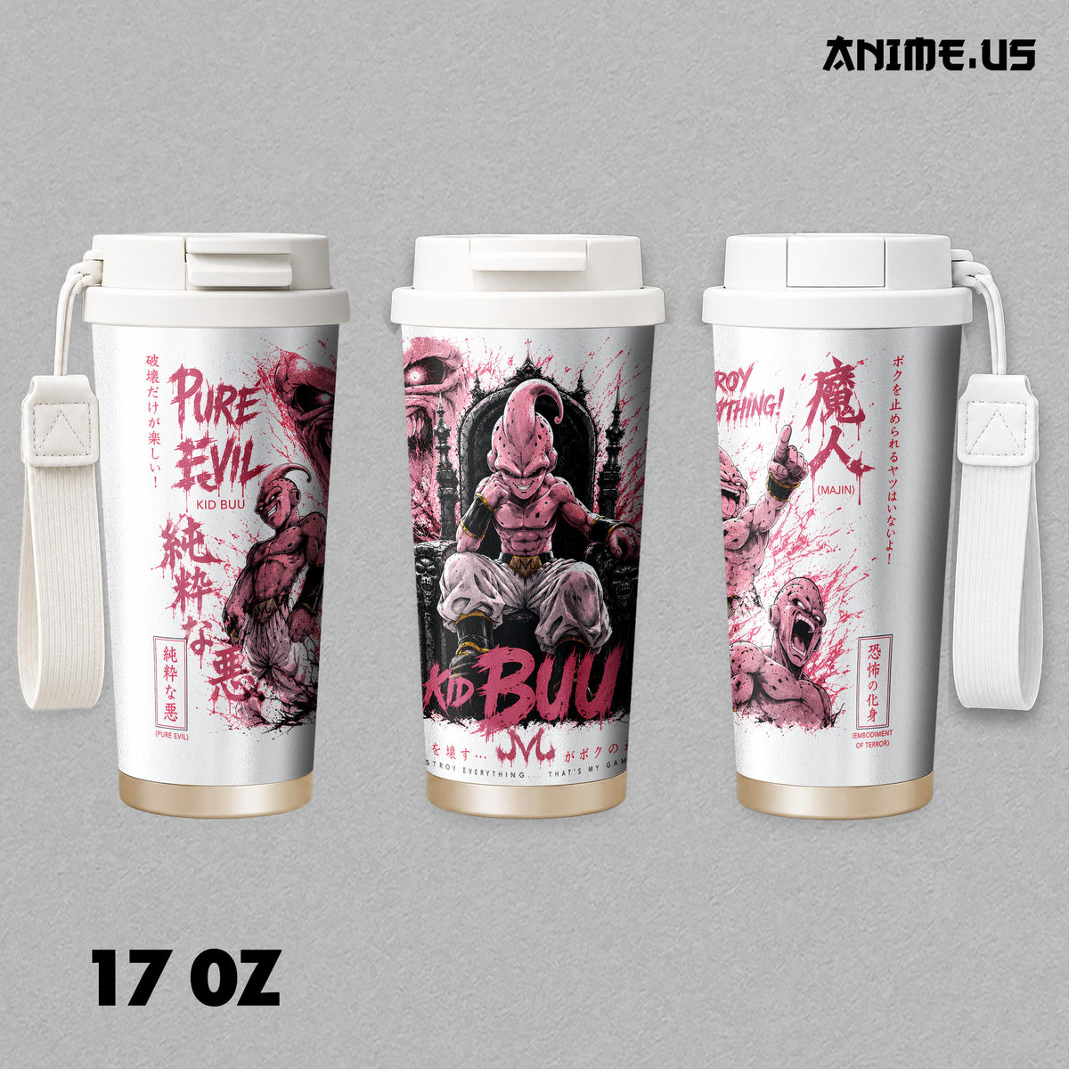 Kid Buu Pure Evil DBZ Anime Tumbler 17oz 24oz 30oz