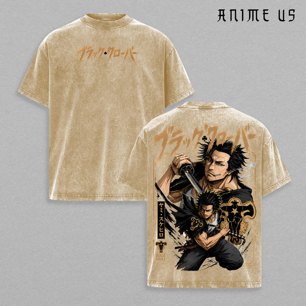 Yami Sukehiro Dark Magic Black Clover Anime Vintage Washed Tee