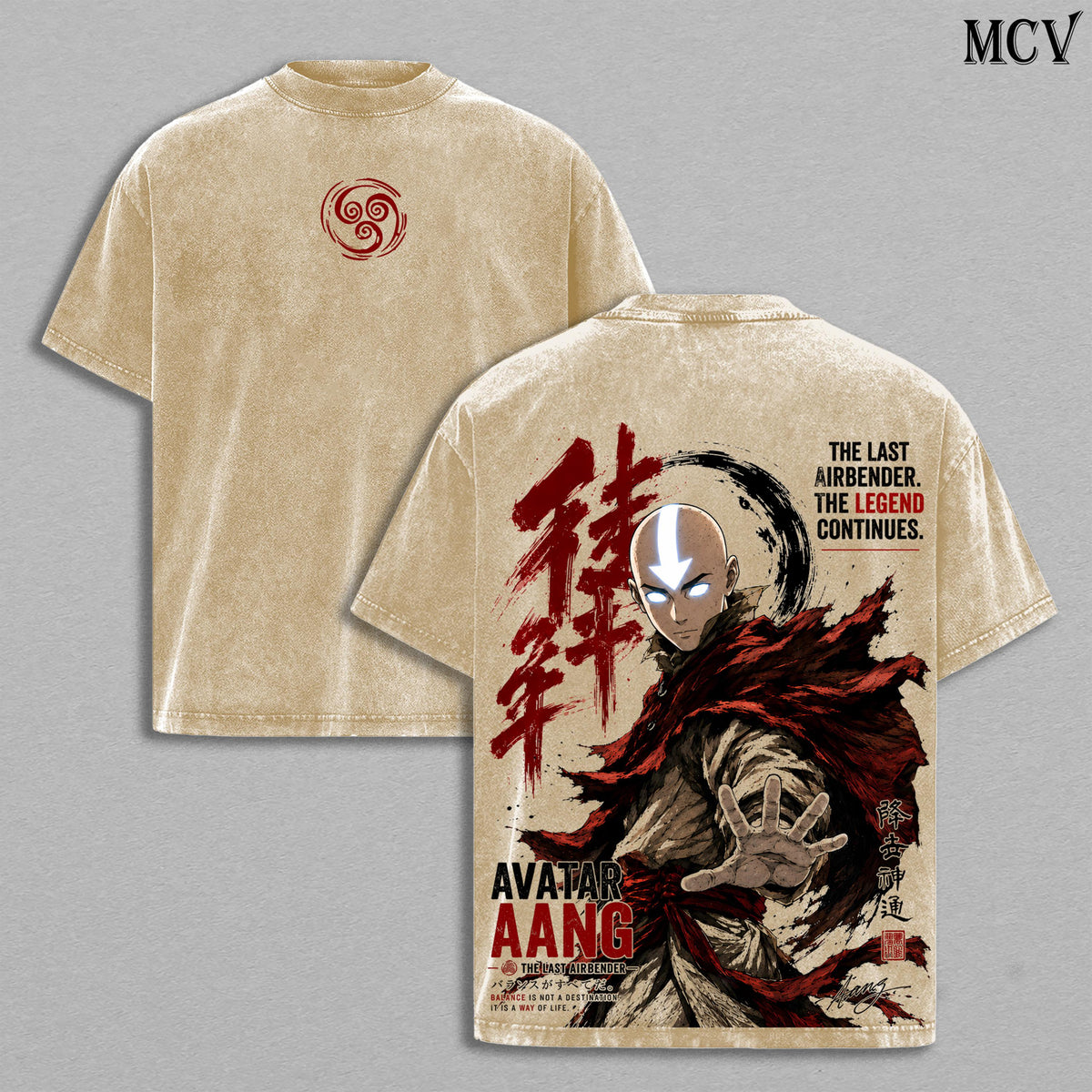 Aang Avatar The Last Airbender Airbender Warrior Anime Vintage Tee