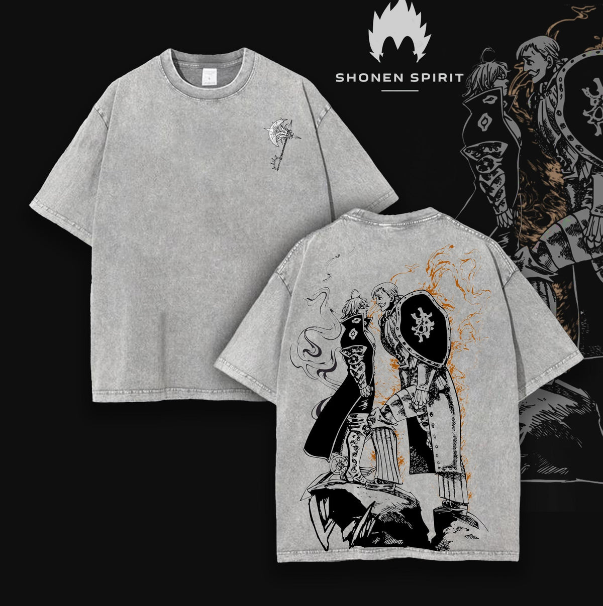 Escanor vs Estarossa The Seven Deadly Sins Anime Vintage Washed Tee