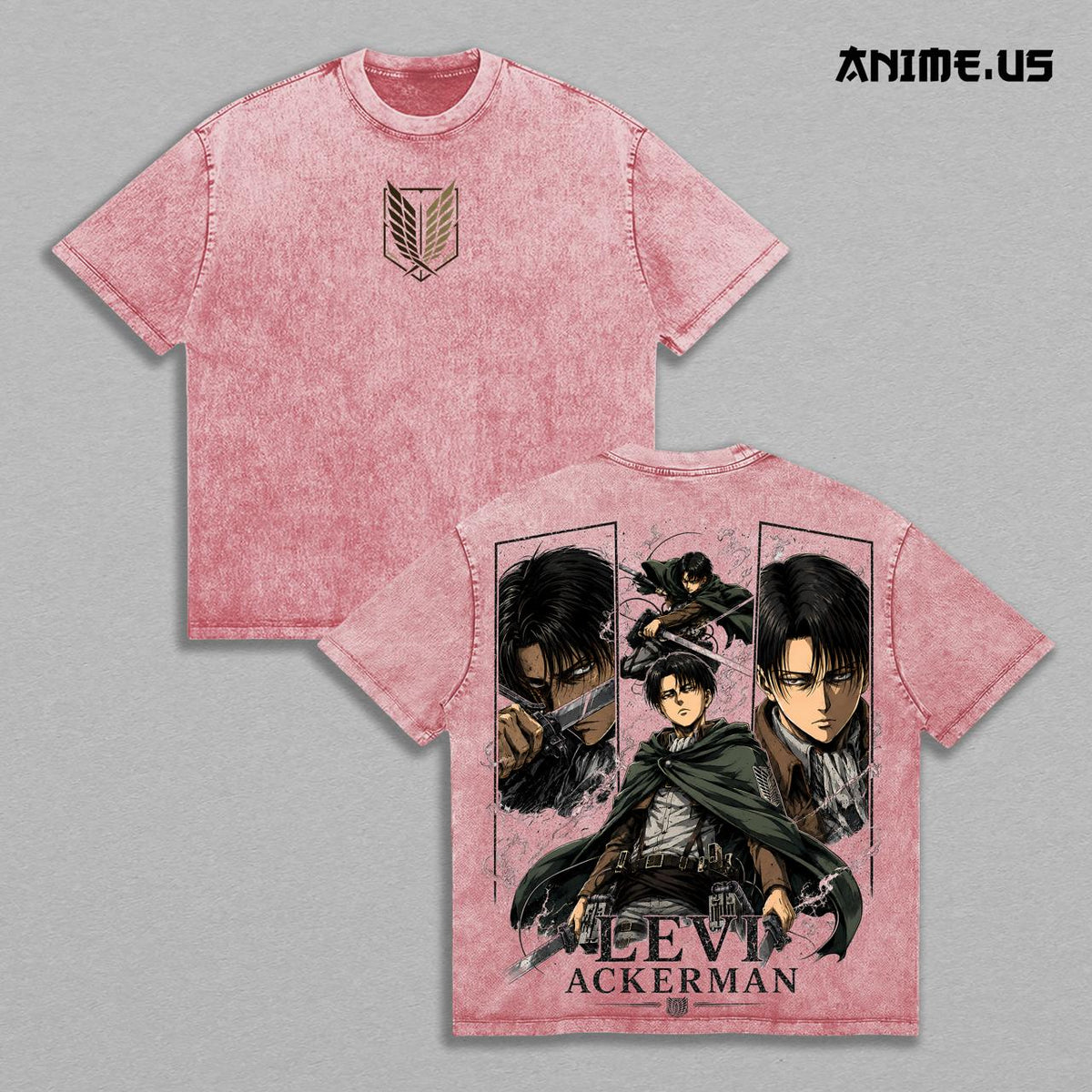 Levi Ackerman Attack on Titan Scout Regiment Anime Vintage Washed Tee