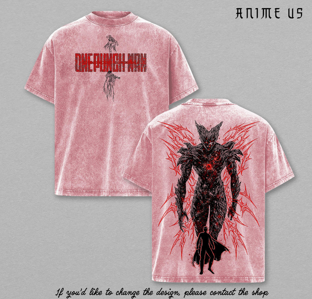 Garou One Punch Man Vintage Washed T-Shirt, Hero Hunter Garou Anime Graphic Shirt, Oversized Streetwear Tee