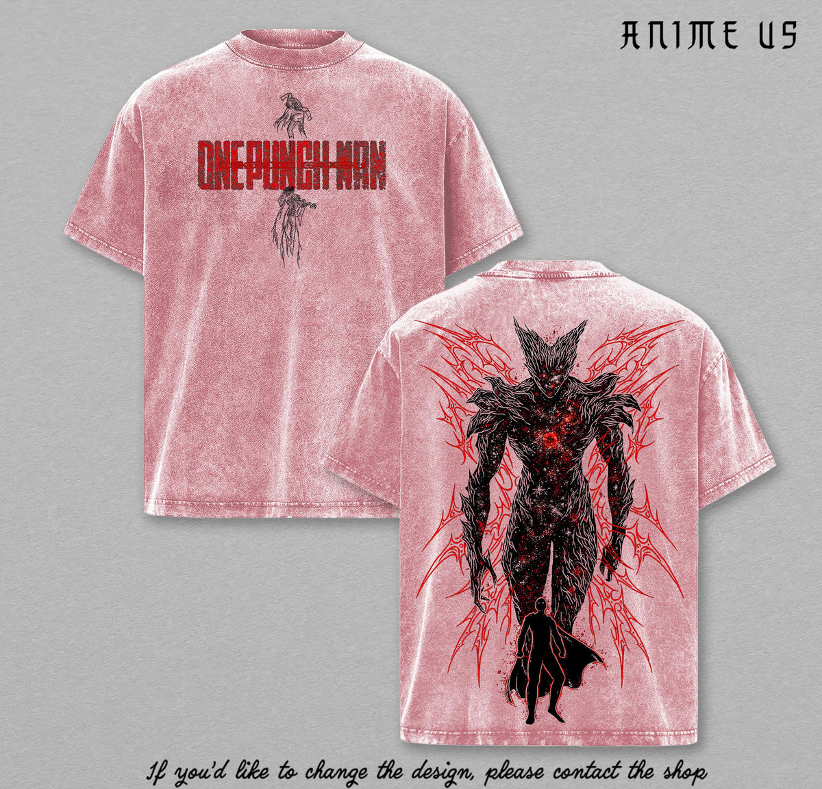 Garou One Punch Man Vintage Washed T-Shirt, Hero Hunter Garou Anime Graphic Shirt, Oversized Streetwear Tee