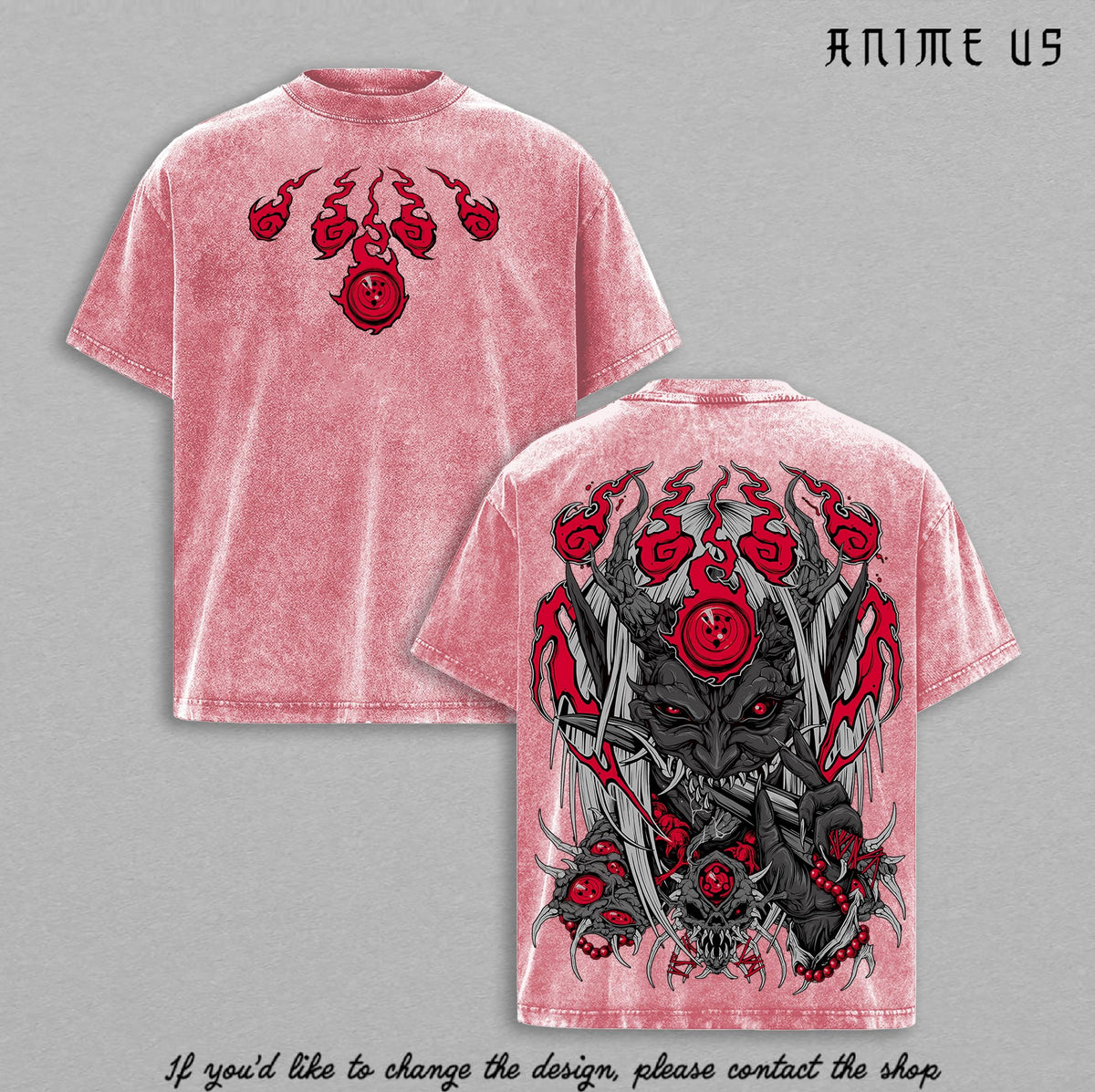 Shiki Fujin T-Shirt Anime Vintage Washed Oversized Graphic Tee Shinigami Seal Technique Streetwear Top for Anime Fans