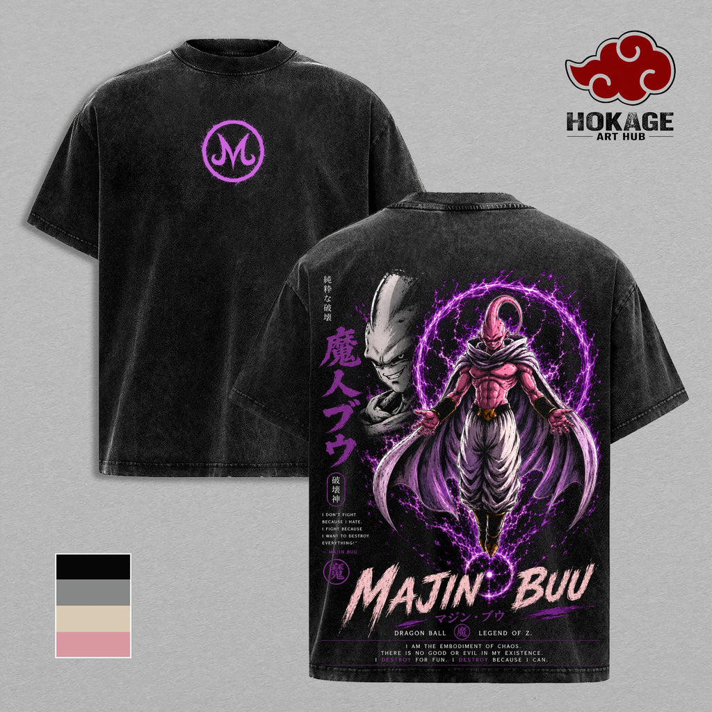 Majin Buu DBZ Villains Anime Vintage Washed Tee