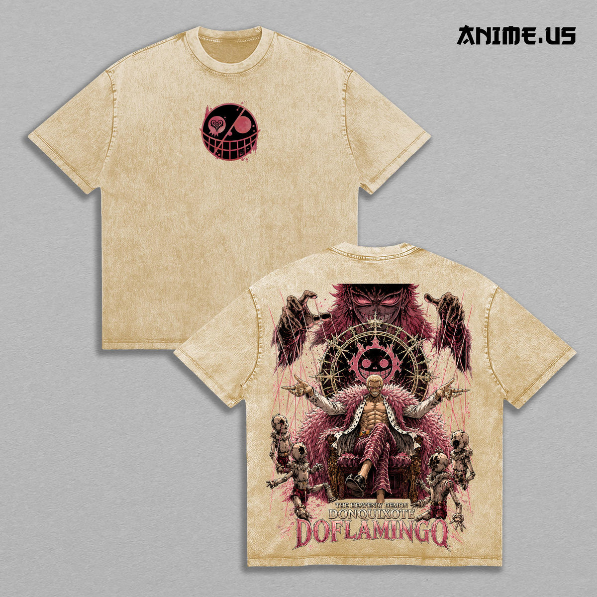 Donquixote Doflamingo One Piece Heavenly Demon Anime Vintage Washed Tee