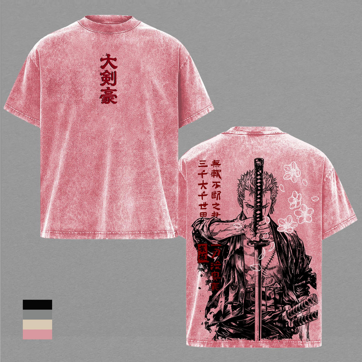 Zoro One Piece Roronoa Zoro Santoryu Anime Vintage Washed Tee