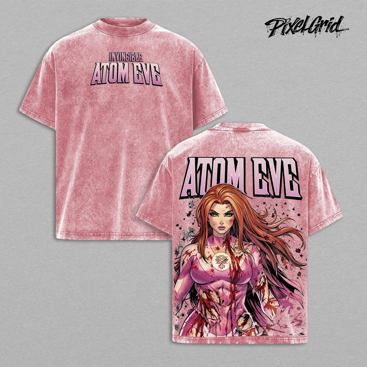 Invincible Season 4 Atom Eve Graphic Tees, Unisex Invincible VS Game Streetwear T-Shirt Gift, Washed Cotton Oversized Shirt, Menswear