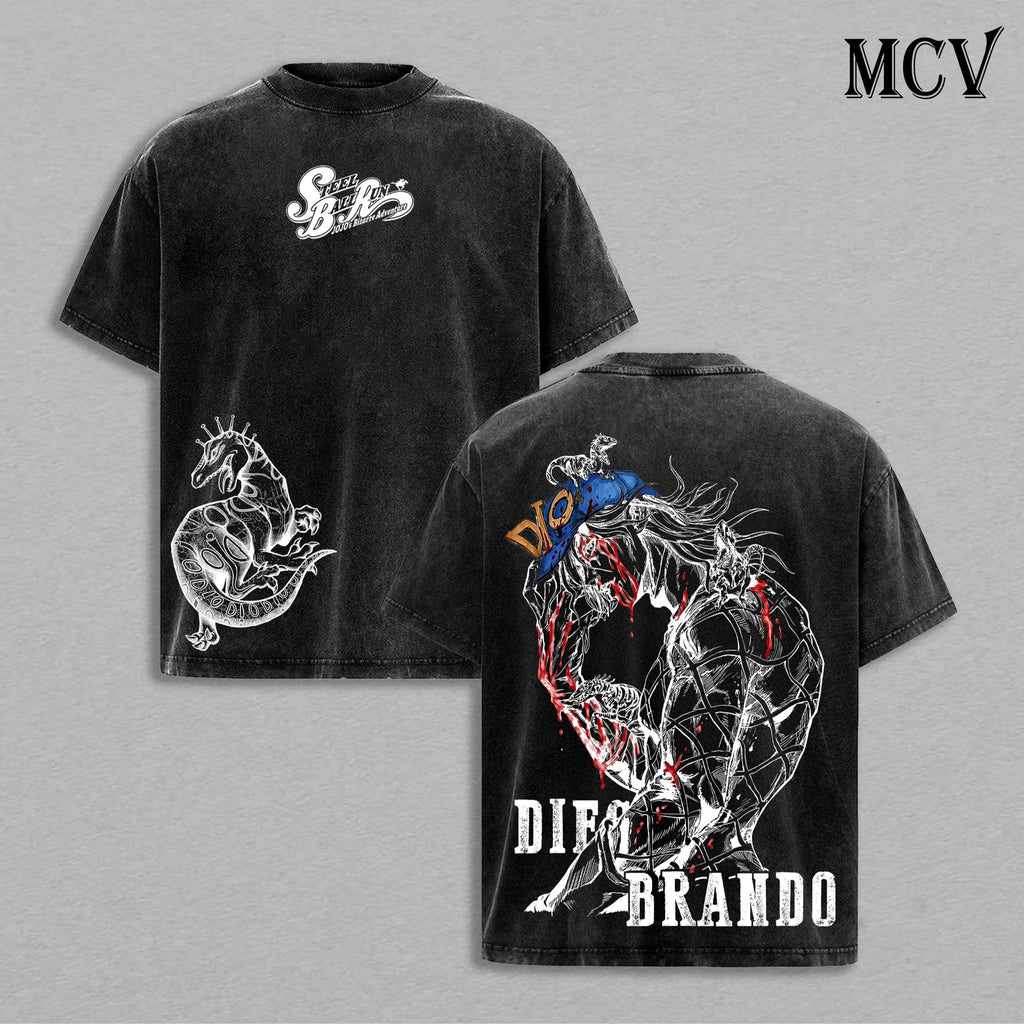 Diego Brando JoJo’s Bizarre Adventure Steel Ball Run Anime Washed Tee