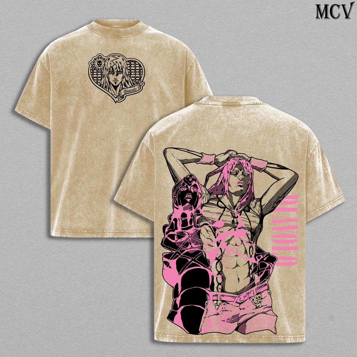 Diavolo King Crimson JoJo’s Bizarre Adventure Anime Vintage Washed Tee