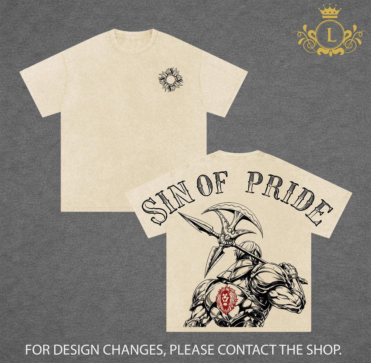 Escanor Lion Sin of Pride Seven Deadly Sins Graphic Vintage Washed Tee