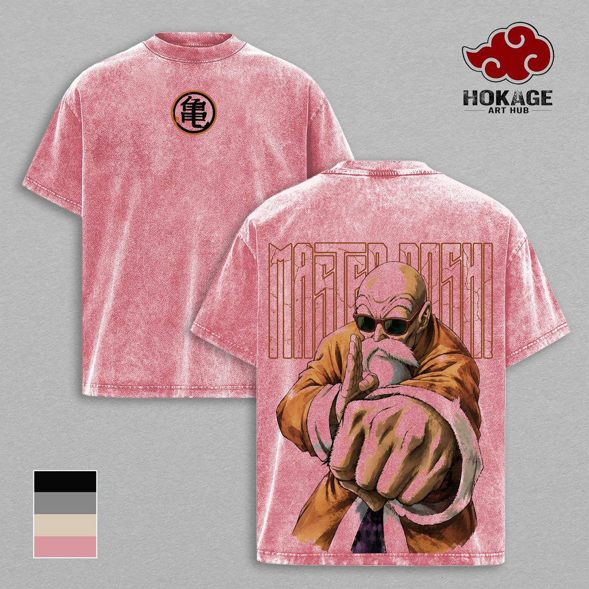 Master Roshi DBZ Turtle Hermit Anime Vintage Washed Tee