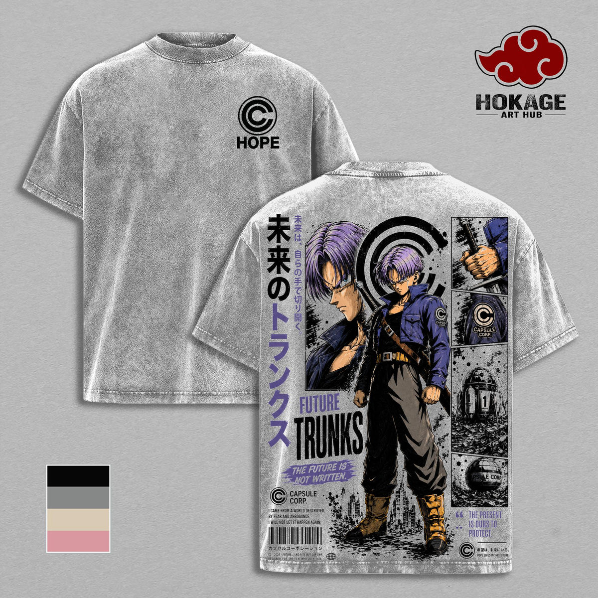 Future Trunks Capsule Corp DBZ Anime Vintage Washed Tee