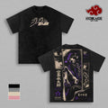 Jotaro Kujo JJBA Vintage Washed T-Shirt JoJo Anime Manga Graphic Tee Stardust Crusaders Streetwear Oversized Shirt Gift for JoJo Fans