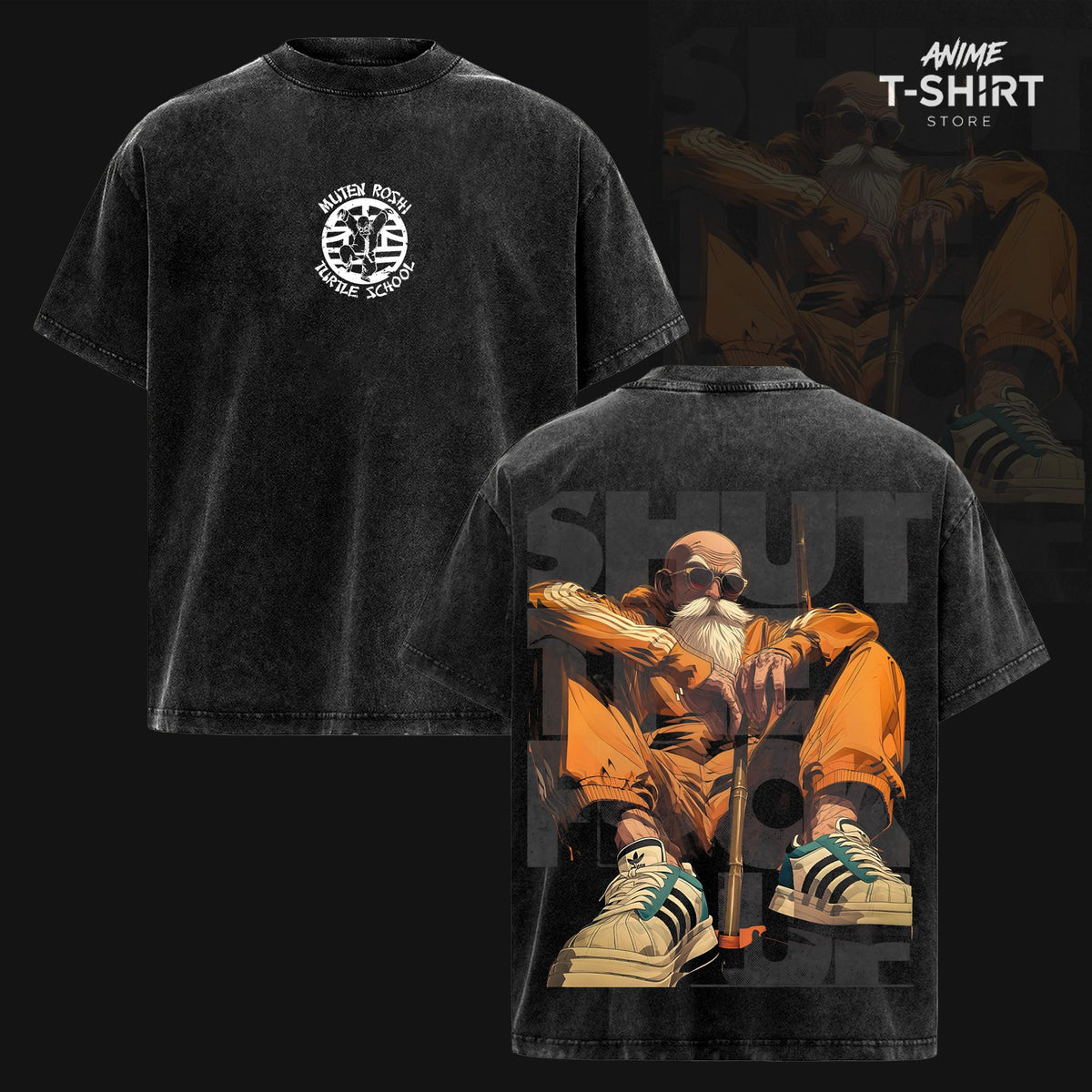 Master Roshi DBZ Anime Vintage Washed Tee