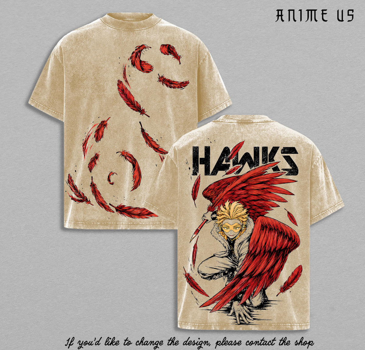 Hawks Keigo Takami My Hero Academia Anime Vintage Washed Tee