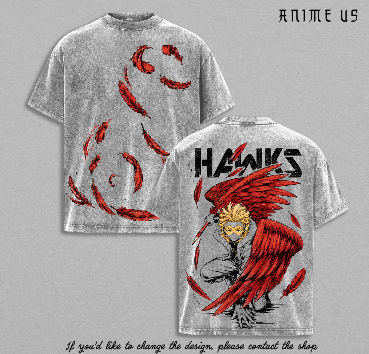 Hawks Keigo Takami My Hero Academia Anime Vintage Washed Tee