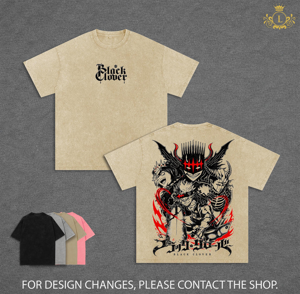 Asta Black Clover Ss 2 Black Bulls Anime Vintage Washed Tee