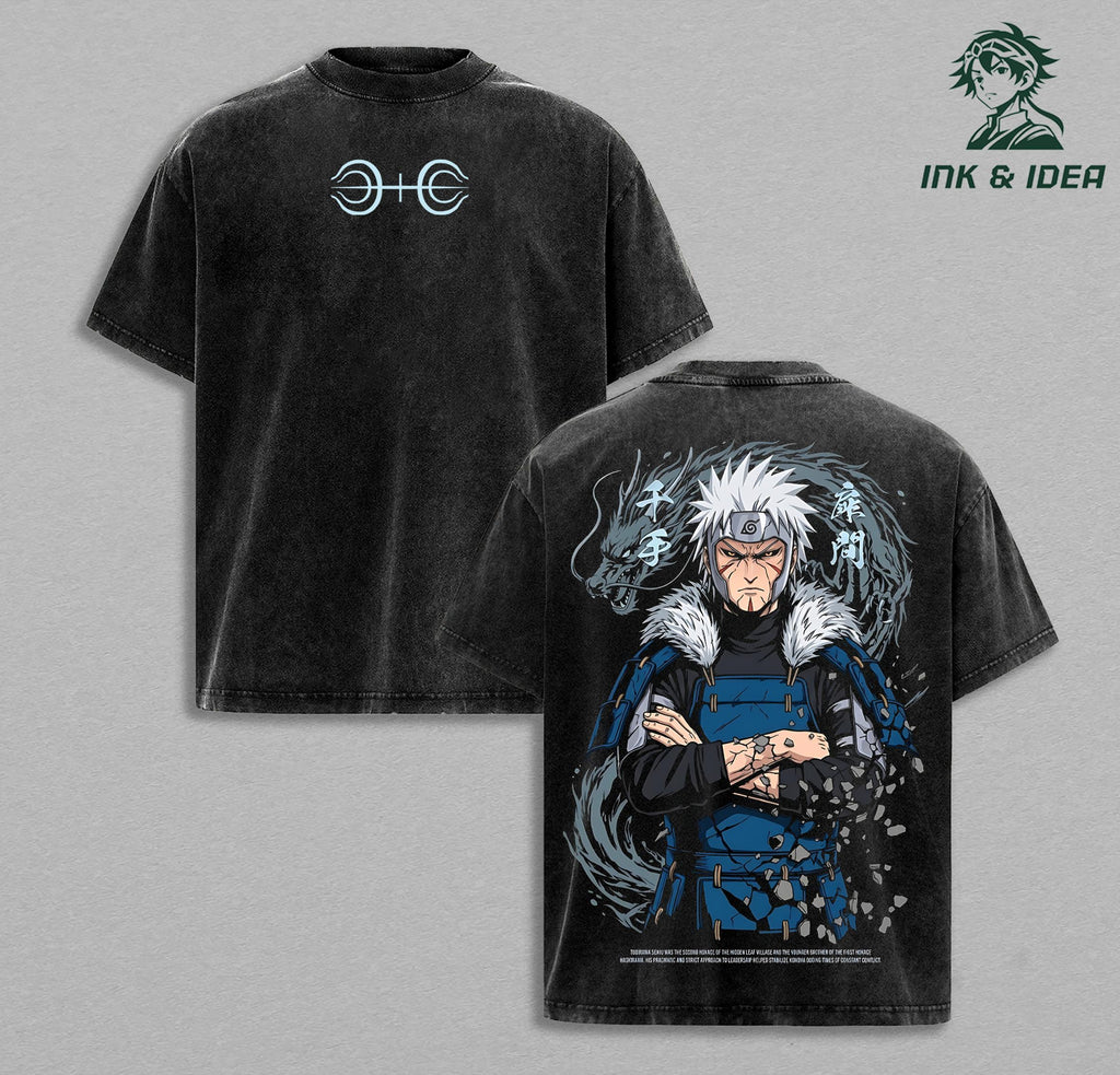 Tobirama Senju Naruto Second Hokage Anime Vintage Washed Tee