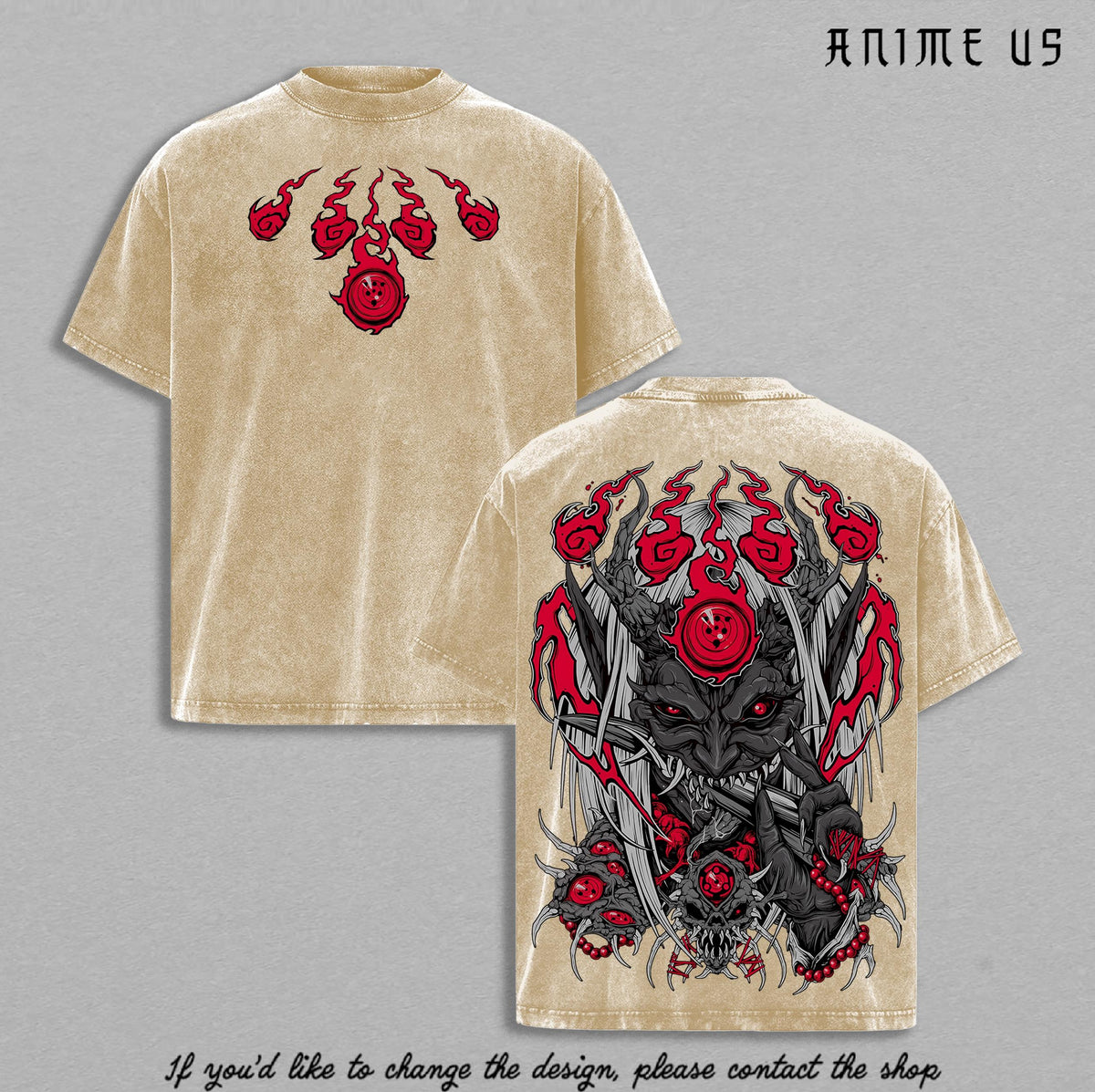 Shiki Fujin T-Shirt Anime Vintage Washed Oversized Graphic Tee Shinigami Seal Technique Streetwear Top for Anime Fans