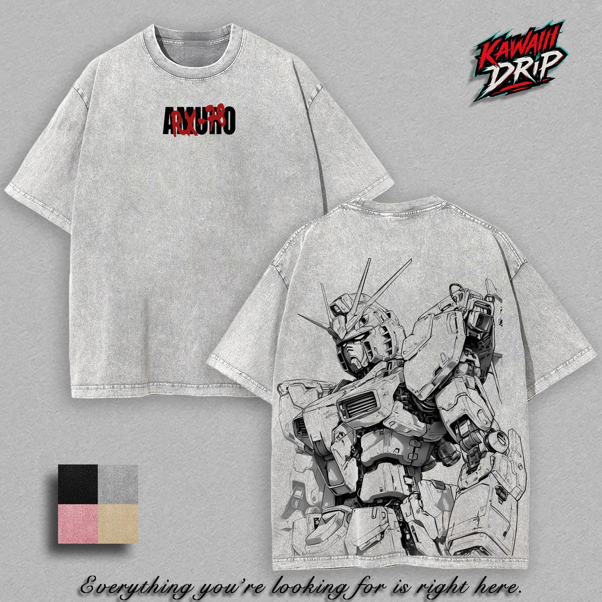 RX-78 Gundam Mobile Suit Gundam Anime Vintage Washed Tee