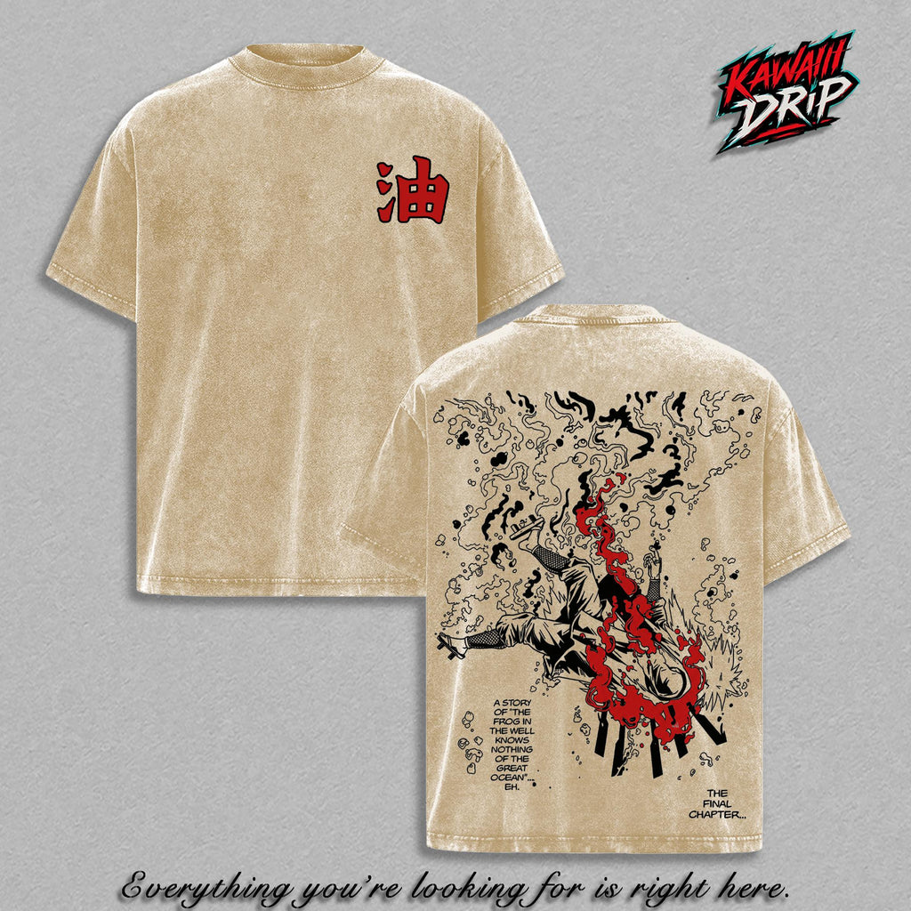 Jiraiya Narutoo Legendary Sannin Toad Sage Anime Vintage Washed Tee