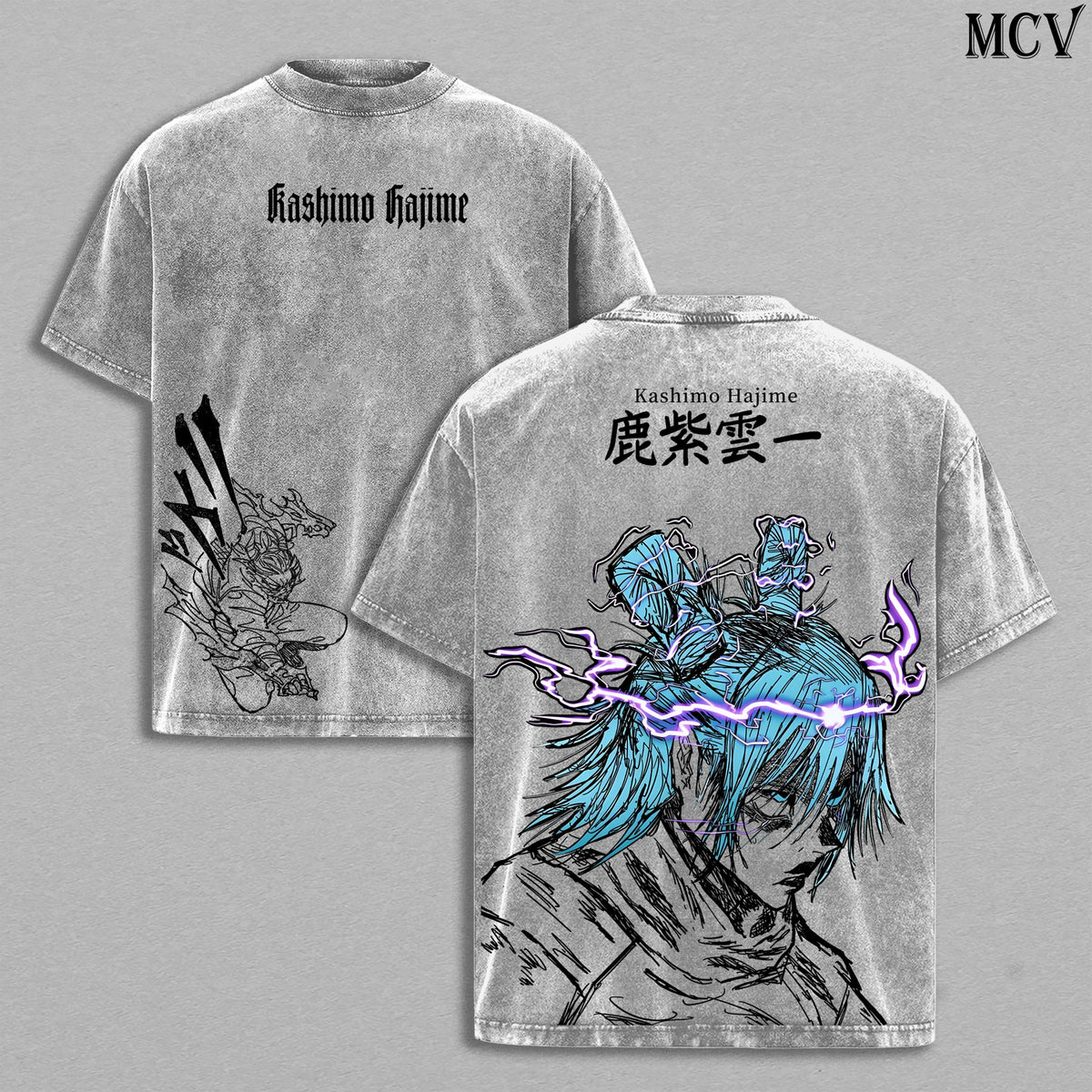 Kashimo Hajime Jujutsu Kaisen Culling Game Arc Anime Vintage Washed Tee
