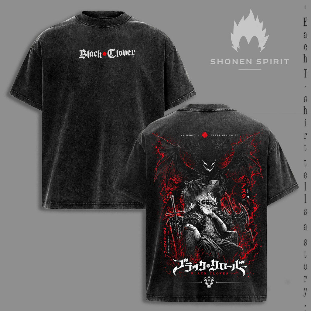 Asta Black Clover Anti Magic Knight Anime Vintage Washed Tee