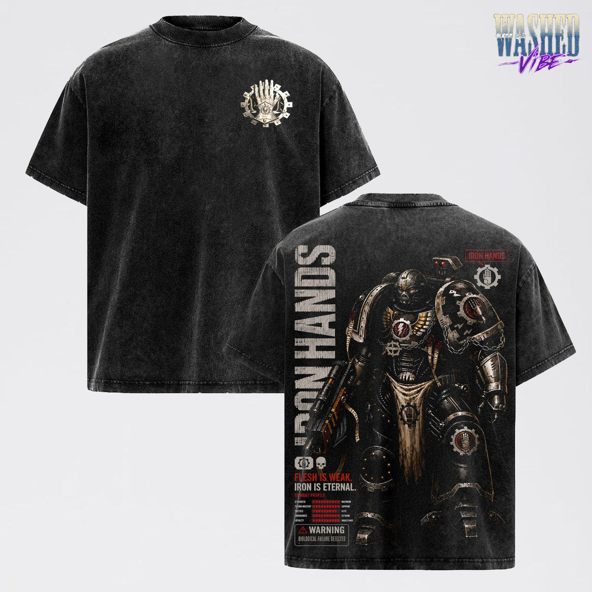 Iron Hands Warhammer 40K Dawn of War IV Vintage Washed Tee